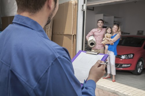 Man and van team loading belongings safely with protective care