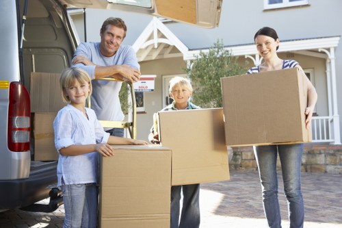 Removal van and moving equipment prepared for a Brompton property