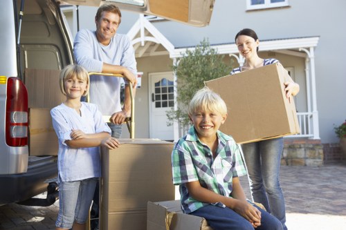 Professional packing service preparing items in a Brompton property