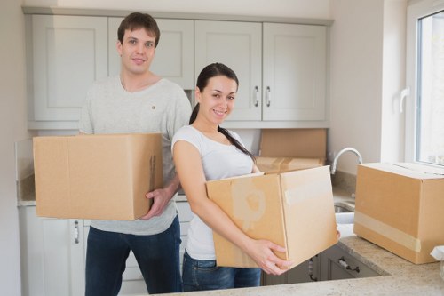 Professional removals van ready for a Brompton flat or house move